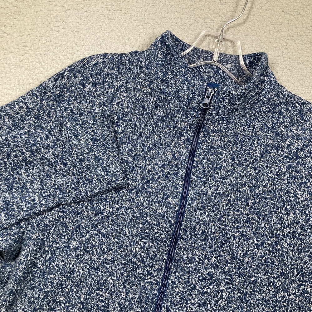 Old Navy Full Zip Sweater Mens Large Blue Cardigan Mock Neck Casual Preppy
